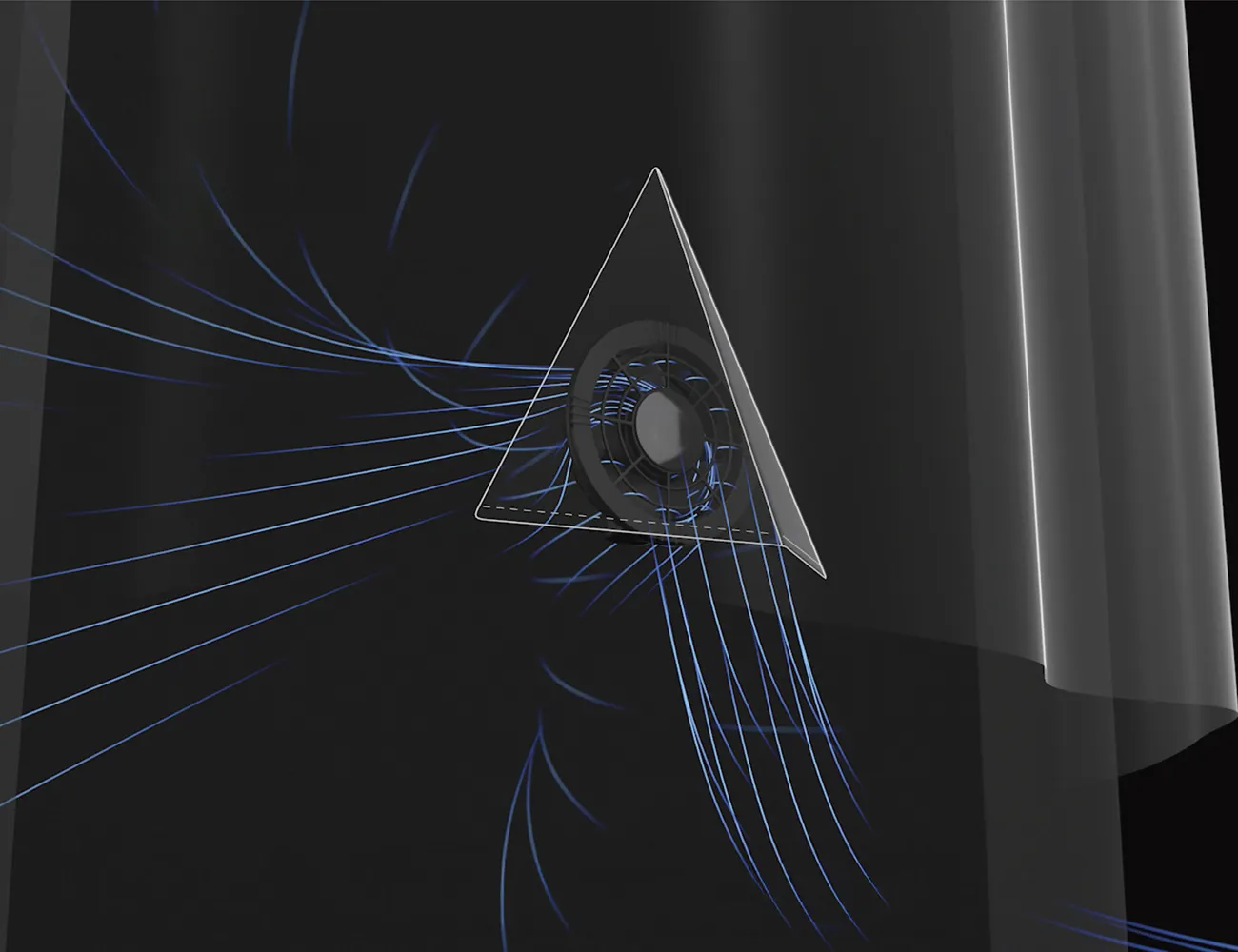 ウェア内部のミニファンが空気を取り込むイメージ